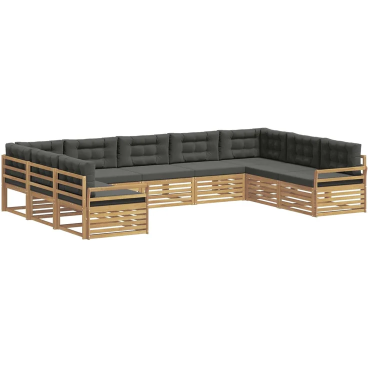vidaXL Outdoor-Sofagarnitur 9 stk. 9-Sitzer Weiß und Anthrazit 3391157 – Bild 2