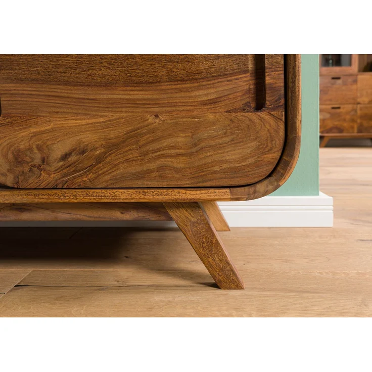 TV-Board Sheesham 173 x 40 x 48 hellbraun lackiert MAILAND #126 – Bild 7