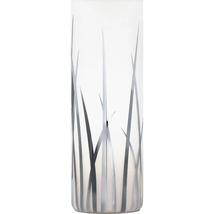 Eglo 92743 Tischleuchte RIVATO E27 max. 1X40W in weiß und grau aus Glas Ø9cm H: 26cm mit Kabelschalter
