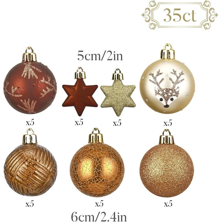 35er Set Valery Madelyn Weihnachtskugeln 5cm Kunststoff Christbaumschmuck – Bild 6