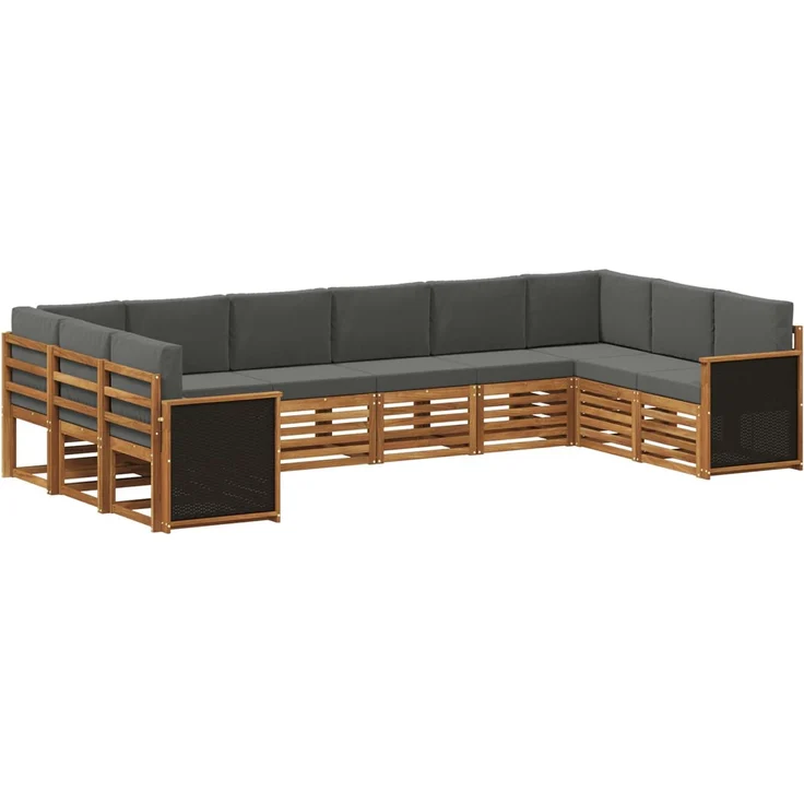 vidaXL Outdoor-Sofagarnitur 10 stk. 10-Sitzer Natur und Anthrazit 3384883 – Bild 2