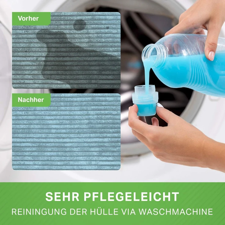 Green Bean® Sitzsack mit Hocker aus Cord - Sitzsäcke für das Wohnzimmer, Schlafzimmer, Sitzsack-Sessel für Erwachsene Hellblau – Bild 9