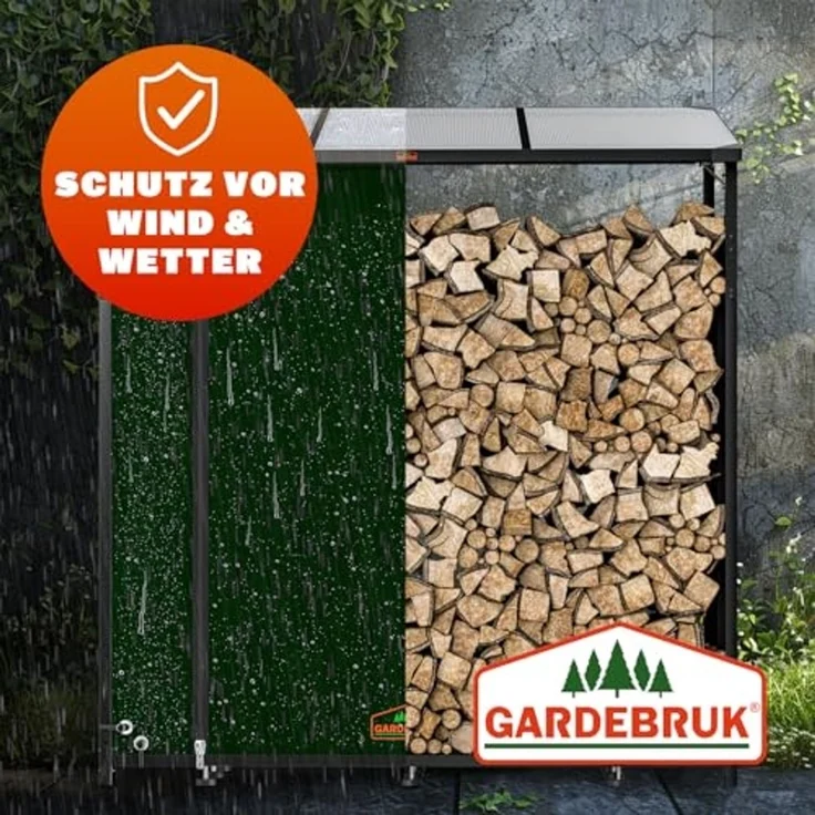 GARDEBRUK® Kaminholzregal XXL, mit wasserabweisender Abdeckplane – Bild 6