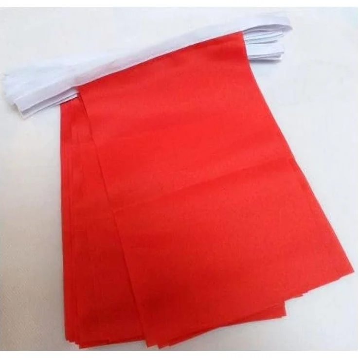 AZ FLAG Wimpelkette Einfarbig Rot 6 m 20 Flaggen Leichtes Polyester