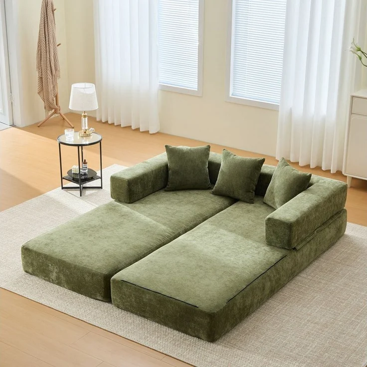 Odikalo 2-Sitzer Modulares Sofa Schlafsofa Schlafcouch Mehrfarbig, Modulares Chenille-Block-Sofa – superweich,frei kombinierbar Mit Seitentaschen für Stauraum und rutschfester Unterseite. Perfekt für Wohnzimmer, Spielbereich oder DIY – gestalten Sie Ih... – Bild 1
