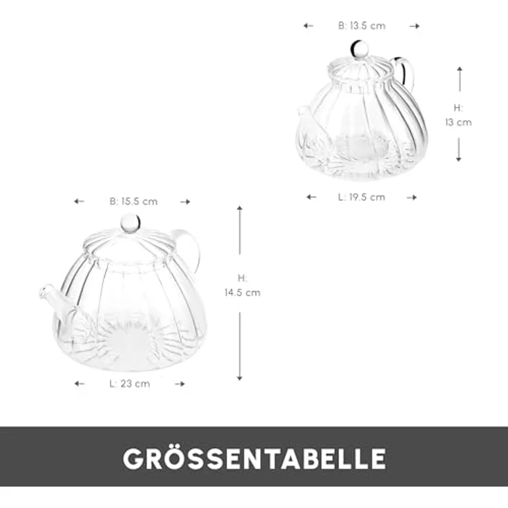 Karaca Caydanlik-Teekanne Karaca Lori Borosilikat Glas-Teekannen-Set, 1.8L, Hitzebeständig – Bild 2