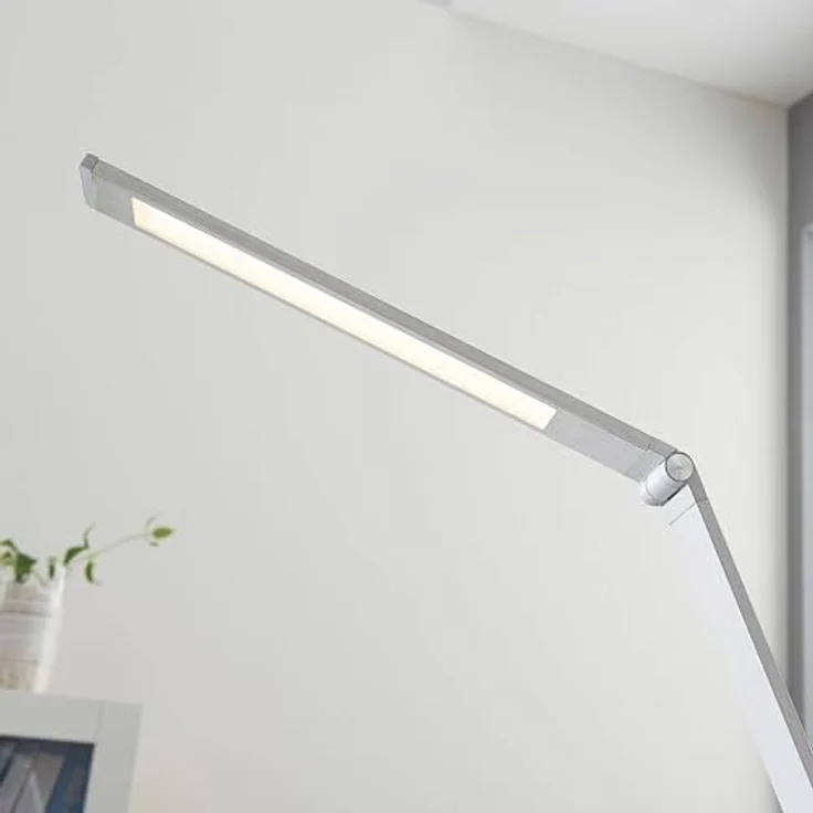 Lucande LED-Schreibtischleuchte Nicano, grau, dimmbar mit vierstufiger Helligkeitseinstellung und flexibler Ausrichtung – Bild 9