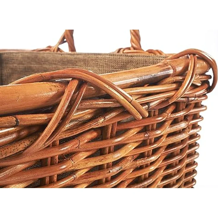 Kobolo Kaminholzkorb Holzkorb Rattan lacak mit abnehmbarem Leinenstoff – Bild 8