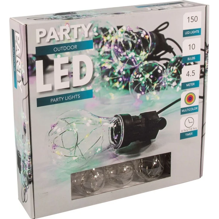 Party Outdoor LED Lichterkette bunt 10 Glühbirnen Partylichterkette Partydeko – Bild 1