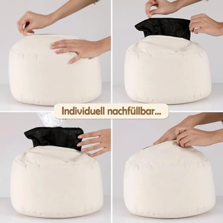 Amagohome Yogakissen Yogakissen Meditationskissen Augenkissen Sitzkissen rund ø31xH20cm Bez – Bild 7