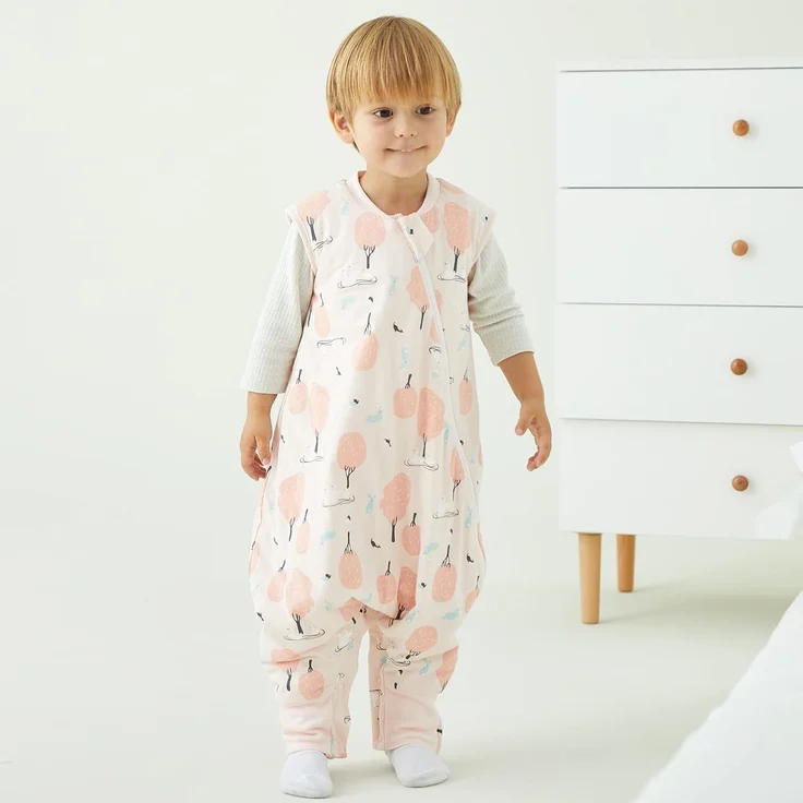 Duomiaomiao Baby Schlafsack, 1x Winterschlafsack, 2.5tog-rosa Wald, 95cm / Babygröße 100-110cm, 100% Baumwolle – Bild 5
