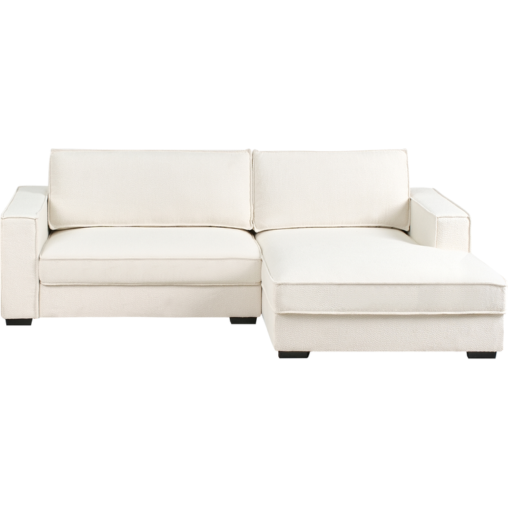 Ecksofa RENDERS Bouclé Cremeweiß linksseitig – Bild 4