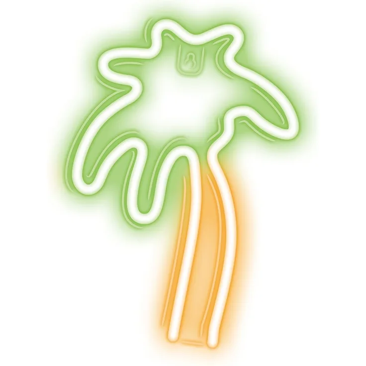 Neon LED Zeichen Licht USB LED Licht Home Leuchtschild Nachtlicht Palme-Grün/Orange