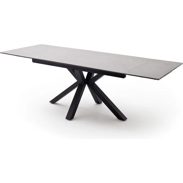Esstisch >NAGANO< in hellgrau aus Glas-Keramik - 160x76x90cm (BxHxT)