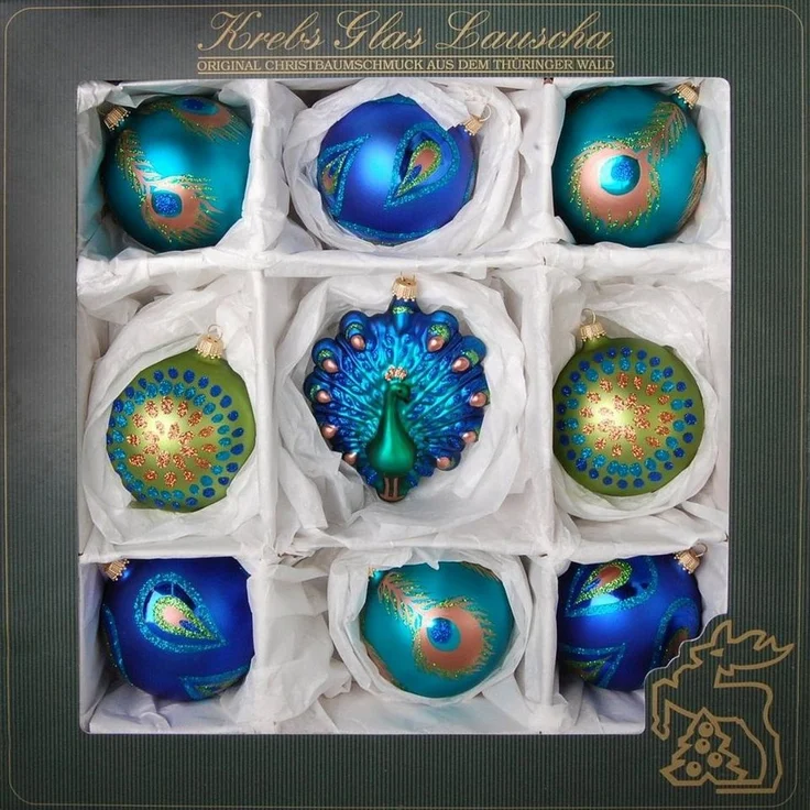 Krebs Glas Lauscha Weihnachtsbaumkugel Elegante Weihnacht, Weihnachtsdeko, Christbaumschmuck (9 St), hochwertige Christbaumkugeln aus Glas, mundgeblasen – Bild 1