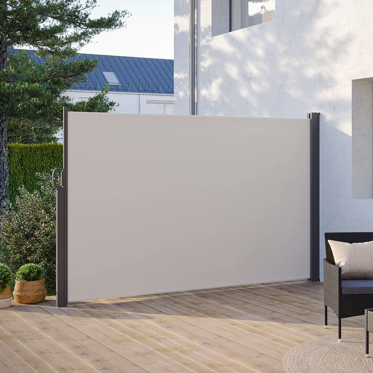 STEELSØN 'Zirella' Seitenmarkise mit Aluminium-Kassette, ausziehbar, 180x300 cm, beige/anthrazit, Windschutz, wetterfest und blickdicht – Bild 2