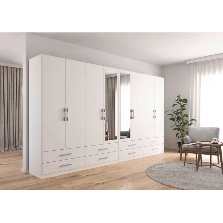 rauch Kleiderschrank Schrank Garderobenschrank Mehrzweckschrank Schlafzimmer HERSBRUCK (3 verschiedene Ausstattungen BASIC/CLASSIC/PREMIUM (inkl. SOFT-CLOSE) mit großzügigen Schubladen sowie Spiegeltüren MADE IN GERMANY – Bild 2