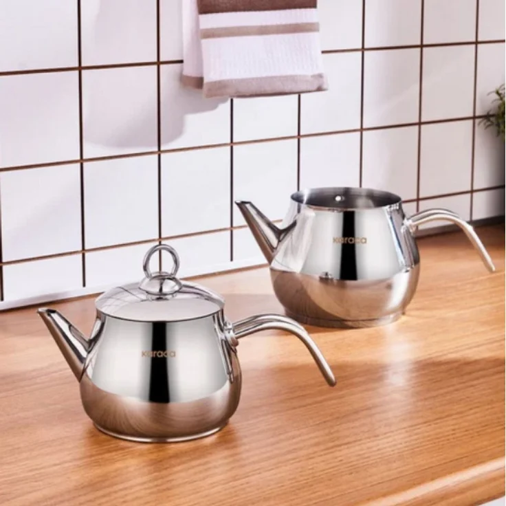 Karaca Teeservice Layla Metall Teekanne Set Turkische Teekannen Teepot, Metall Teekessel Wasserkessel Teesieb Teebereiter – Bild 4