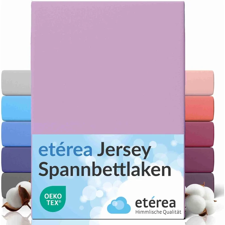 etérea Comfort Jersey Spannbettlaken Flieder 90x200 cm - 100x200 cm – Bild 1
