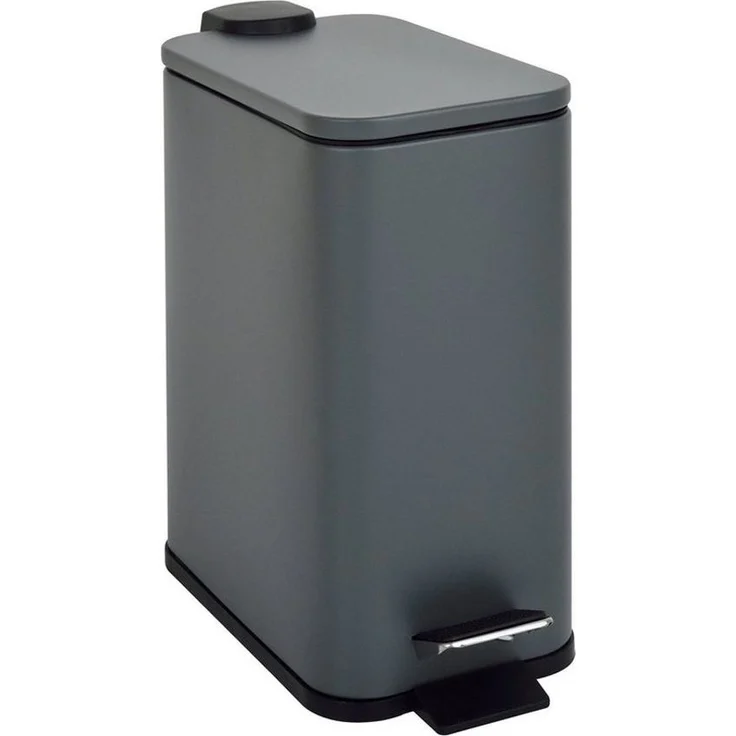 SVITA Mülleimer ST5, Treteimer, Softclose-Funktion, 5L, Stahl pulverbeschichtet, Grau – Bild 2