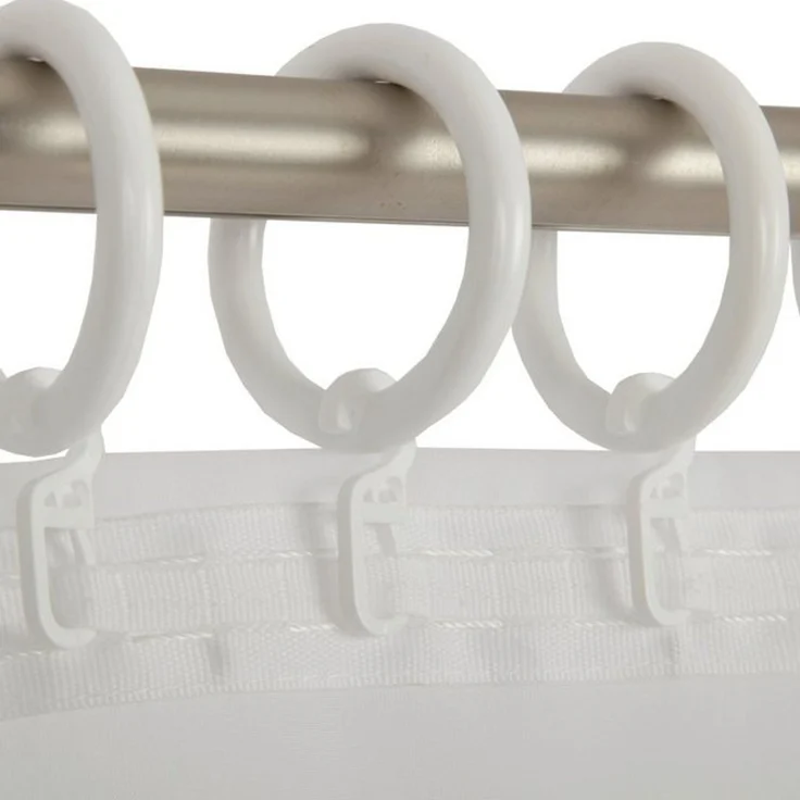 Bestlivings Gardinenstange, 1-läufig, Gardinenring - weiß - Ø40mm, Gardinenring (silber) Ø40mm , Gardinenringe Ø40mm inkl. Faltenleghaken – Bild 4