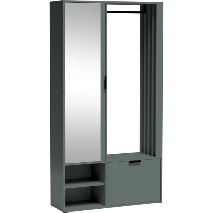 AX LIVING Garderobe Flur Milanoir 100cm mit Spiegel Modern Green Stone – Bild 1