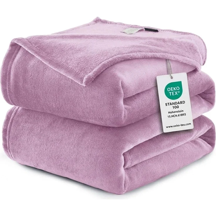 WAVVE Kuscheldecke Flauschig Decke Fleecedecke - Sofadecke Lila 220x240 cm Wohndecke Couchdecke Weich, XXL Groß Decke Sofa Leicht