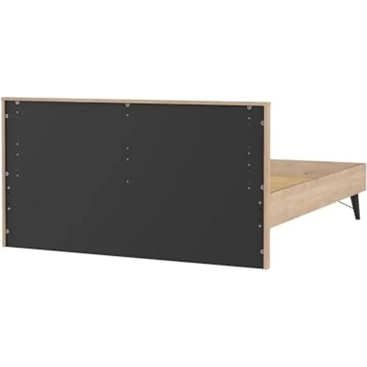 Dmora - Doppelbett Roberte, Struktur des Container-Betts, Sommier mit Verkleidung, Matratzenhalterstruktur, 207x173 h91 cm, helle Eiche – Bild 7