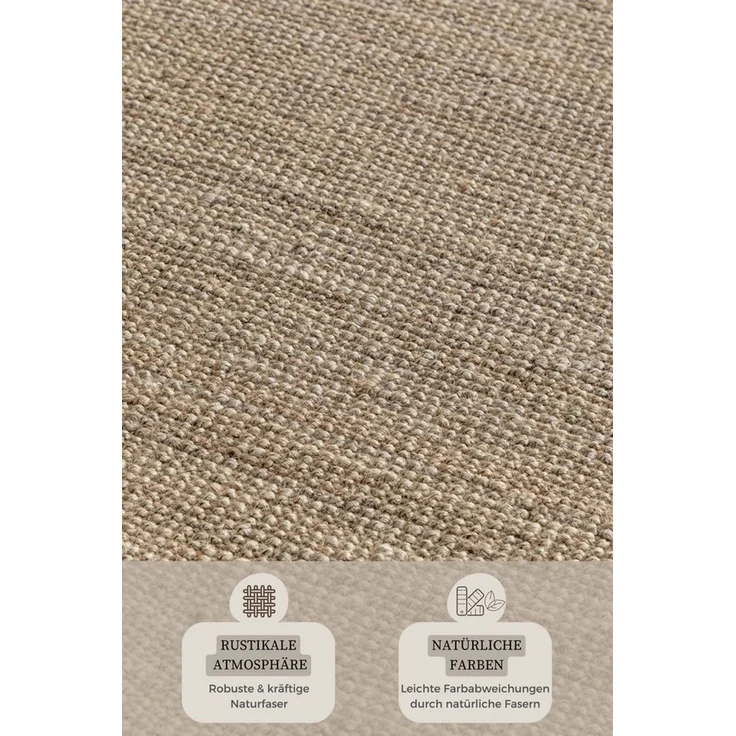 HANSE Home Teppich Jaipur Juteteppich, Läufer und Rund, rechteckig, Höhe: 10 mm, Naturfaser, Wohnzimmer, Esszimmer, Schlafzimmer, Boho, GRS – Bild 3