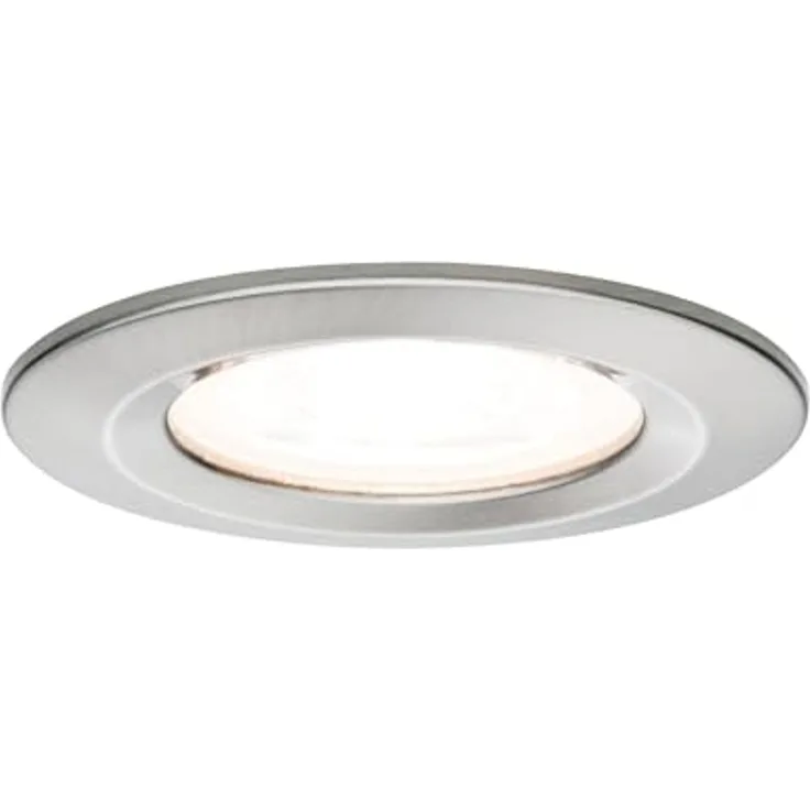 Paulmann No. 93633 Einbauleuchte Nova IP44 rund Eisen gebürstet 1er-Set, max. 35W GU10