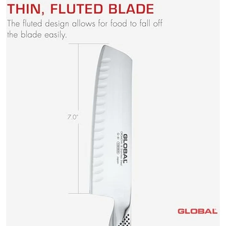 Global Gemüsemesser mit Kullen 18 cm G-81 – Bild 3