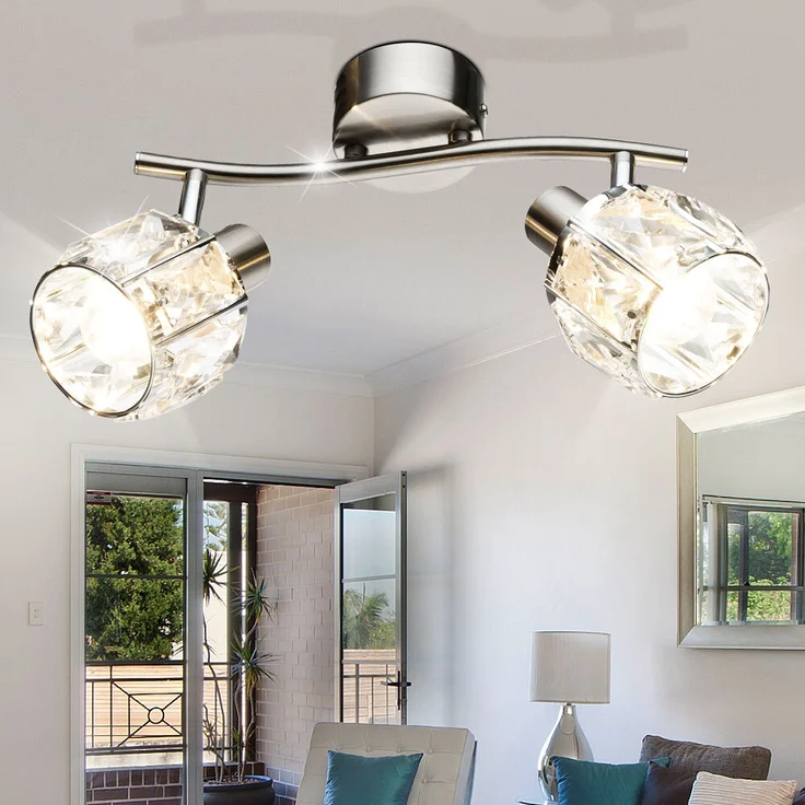 Deckenstrahler, Spots beweglich, Glaskristalle, Chrom, KRIS – Bild 5