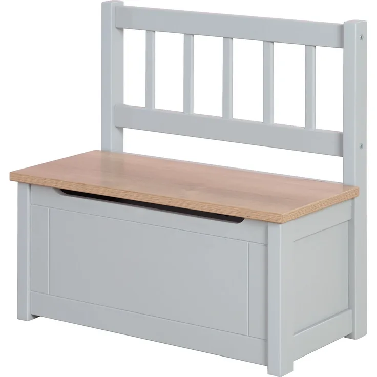 roba Kindertruhenbank 'Woody' - mit Deckelbremse & beschichteter Oberfläche - Holz natur / Taupe