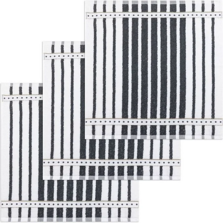 Kracht Geschirrtuch Blockstreifen, (Set, 3-tlg, Set), 3er Pack Frottee Küchenhandtücher (3 Stück) ca. 50x50cm Baumwolle – Bild 2