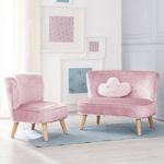 roba Bundle 'Lil Sofa' - Kindersofa - Kindersessel - Dekokissen Wolke - Rosa / Mauve