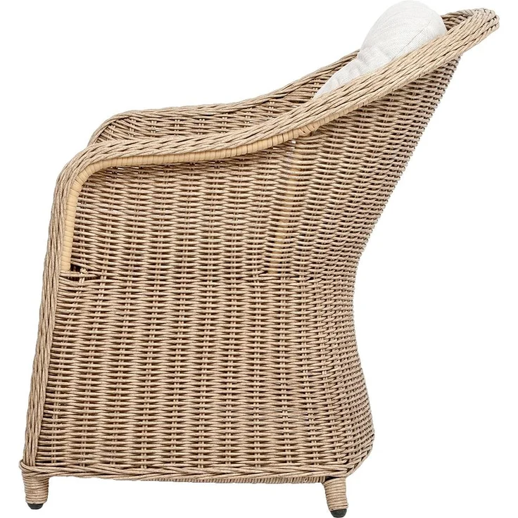 2er Set Sessel BELLA rundes Polyrattan Natural Gartensessel Armlehnsessel – Bild 2