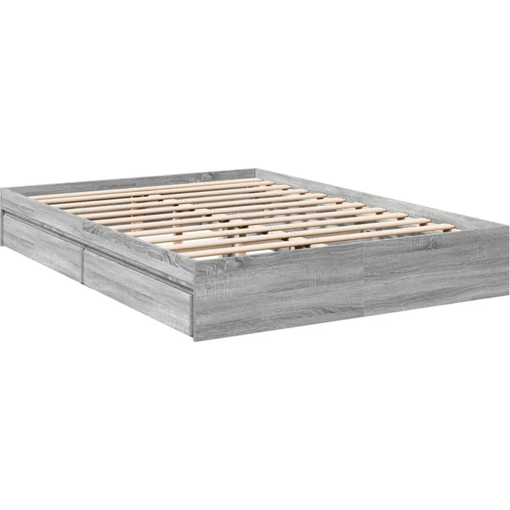 vidaXL Bettgestell mit Schubladen Grau Sonoma 160x200 cm Holzwerkstoff 3280648 – Bild 5