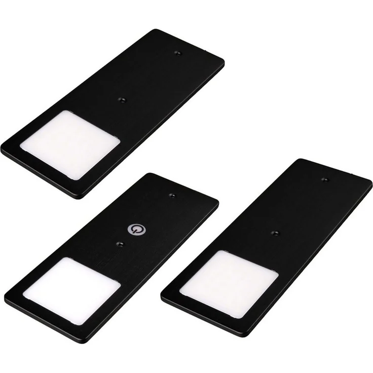 kalb LED Unterbauleuchte schwarz 5W- sehr flache Küchenleuchte mit Touch-Dimmfunktion, 3er Set neutralweiß, neutralweiss – Bild 1