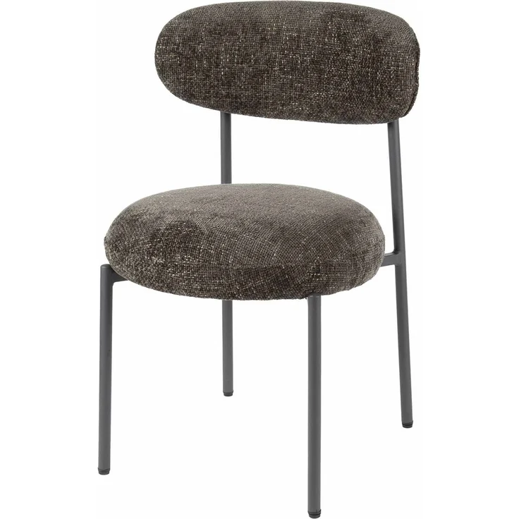 Esszimmerstuhl Velcira 2er-Set, Webstoff und Metall, modern skandinavisch, braun gepolstert – Bild 1