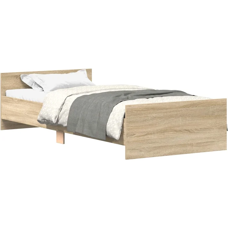 vidaXL Bettgestell mit Kopfteil Sonoma-Eiche 80 x 200 cm Holzwerkstoff 8009028 – Bild 2
