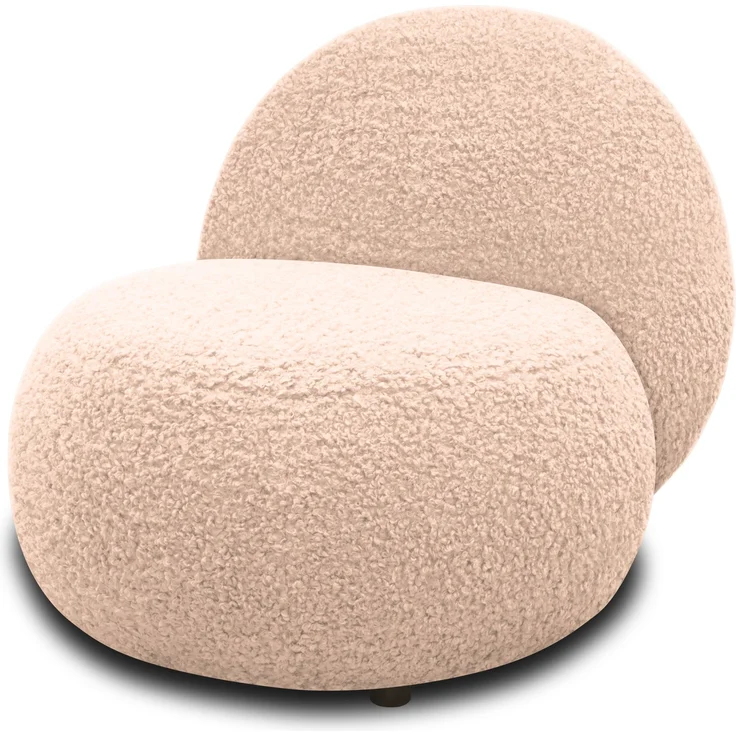 DOMO. collection Sessel 700 016, Polstersessel, rund, gepolsterte Rückenlehne, Füße mit Filzgleitern, Armsessel, Polsterganitur, 73 x 75 x 76 cm (BxTxH), beige – Bild 3