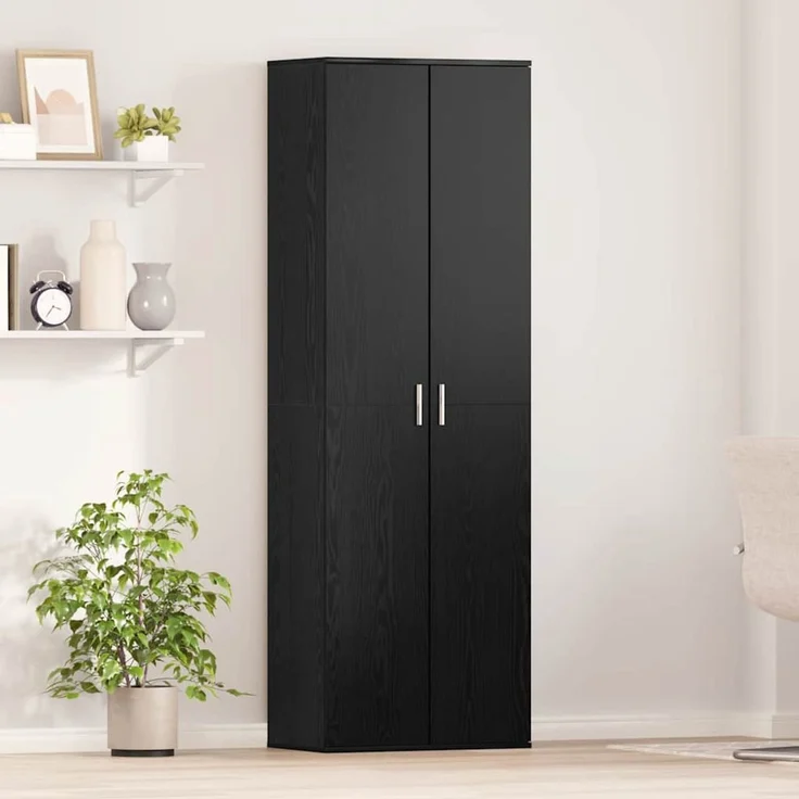 vidaXL Highboard Schwarz Eichen-Optik 60 x 35 x 180 cm Holzwerkstoff 3365569 – Bild 1