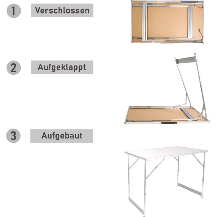 Tapeziertisch klappbar, Arbeitstisch, Mehrzwecktisch höhenverstellbar, weiß – Bild 2