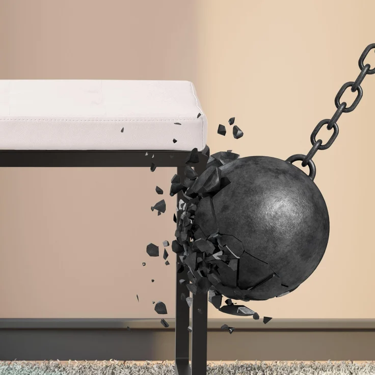 CLP Sitzhocker Barci mit Polsterung und schwarzem Eisengestell,weiß Kunstleder – Bild 4