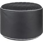 Sitting Point Hocker DotCom, 60 l Schwarz, mit waschbarem Kunstlederbezug und integrierter Seitentasche