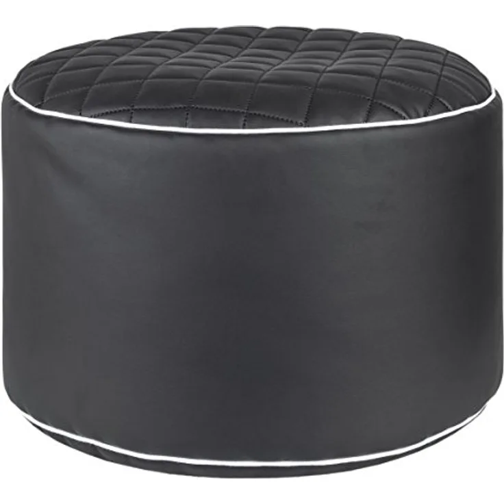 Sitting Point Hocker DotCom, 60 l Schwarz, mit waschbarem Kunstlederbezug und integrierter Seitentasche