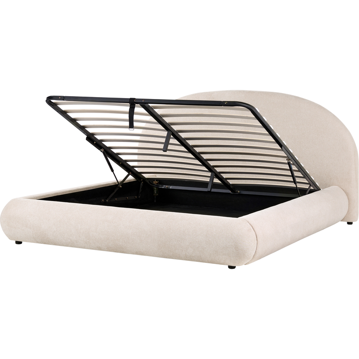 Bett mit Stauraum Stoff GRASSE 180x200 cm Hellbeige – Bild 5