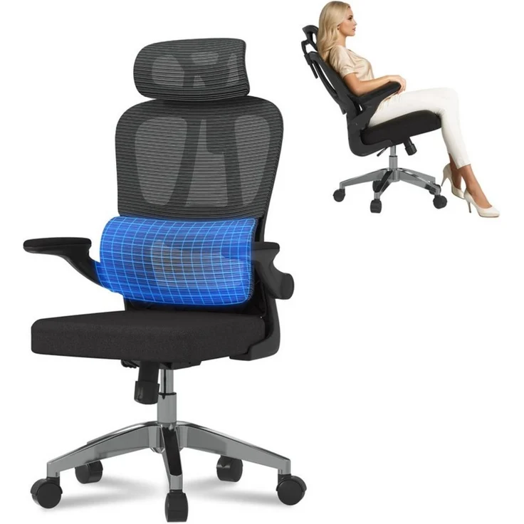FLEXISPOT Bürostuhl Ergonomischer Schreibtischstuhl, Höhenverstellbarer Sitz, Arbeitsstuhl, Computerstuhl, 95°-120° – Bild 1