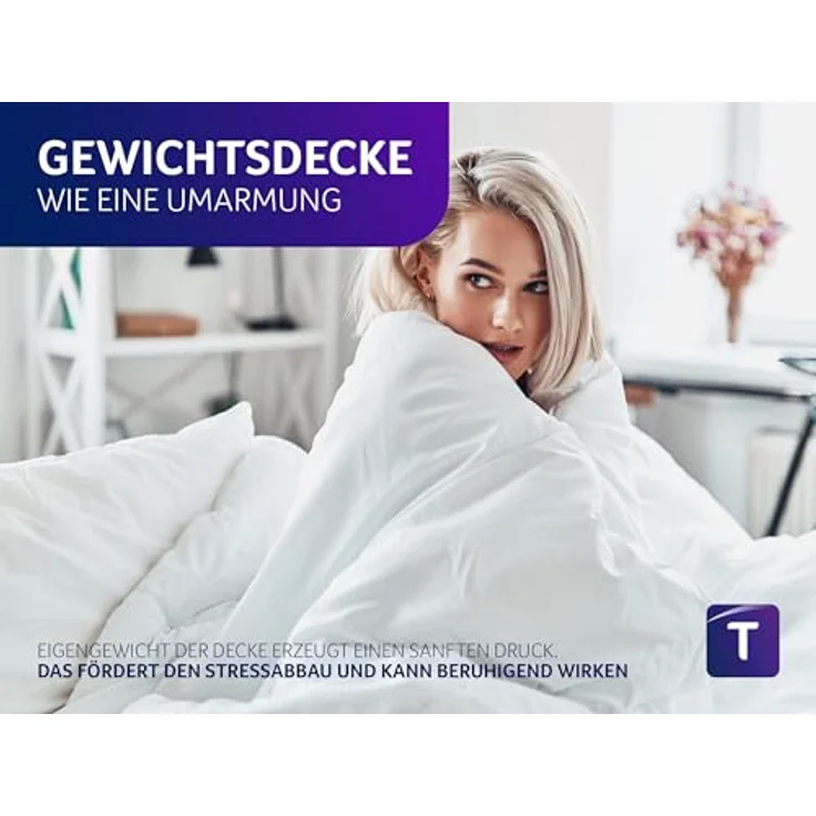 Traumnacht Entspannungsdecke,155x220 cm, Öko-Tex zertifiziert, 9 kg Gewichtsdecke zur Beruhigung und zum Abbau von Stress, empfohlen für Erwachsene, entwickelt in Deutschland – Bild 6