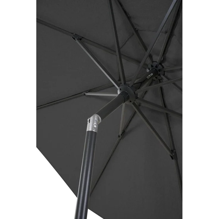 SIENA GARDEN PINO Mittelstockschirm Ø300 cm anthrazit-meliert Gestell Alu anthrazit, Streben Aluminium, Bezug 100% Polyester, 280/m² anthrazit-meliert, UPF 50+ – Bild 5